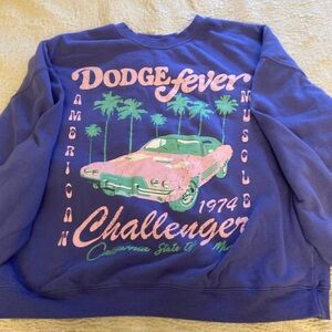 Dodge Fever Challenger Graphic Sweatshirt - Purple & Pink